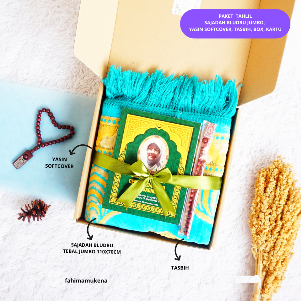 GROSIR SOUVENIR PENGAJIAN TAHLIL 40 HARI 1000 HARI 100 HARI ORANG MENINGGAL - Sajadah Bludru Yasin S