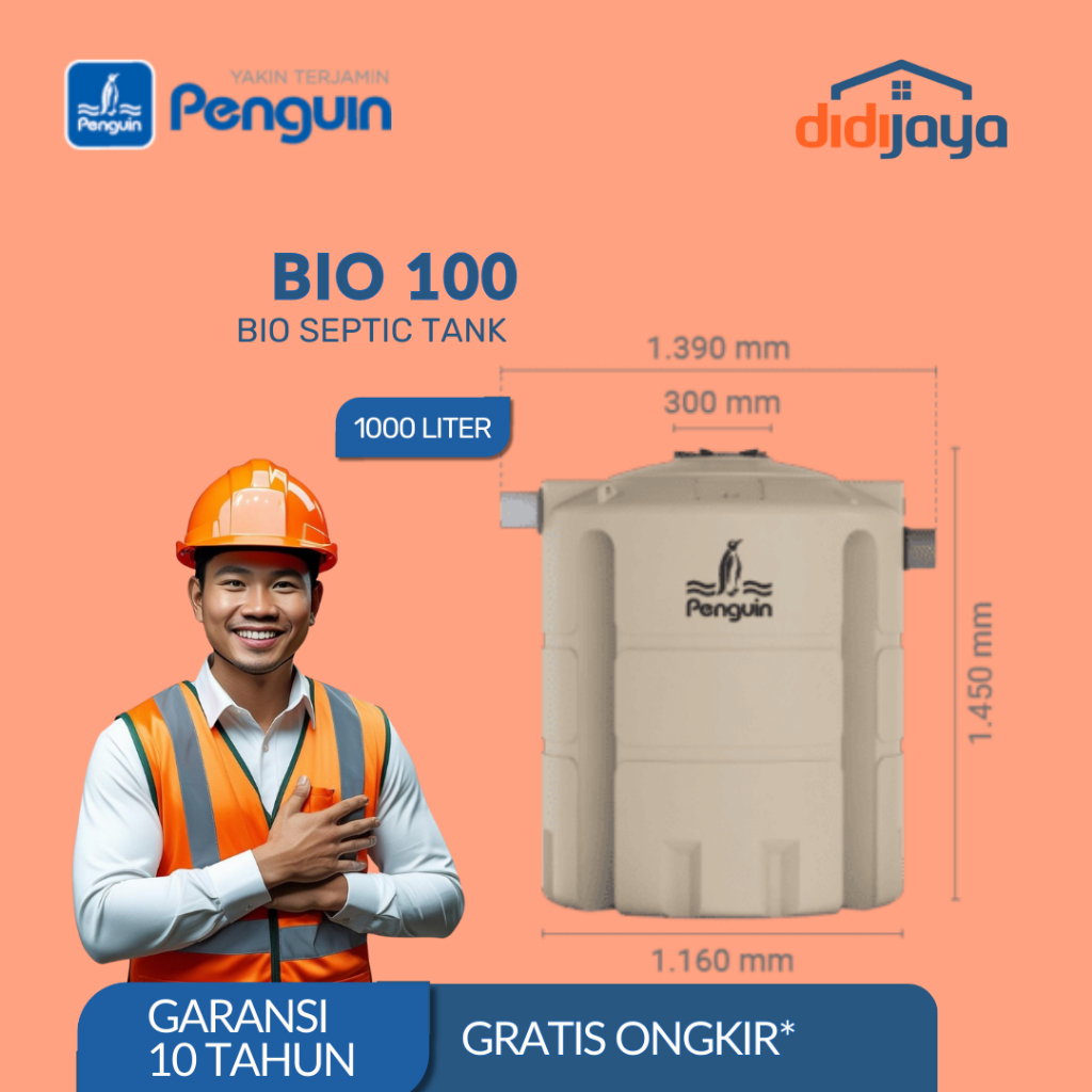 Septic Tank Biorotech Penguin BIO 100 1000 Liter | Tangki Air Septic Tank Biorotech