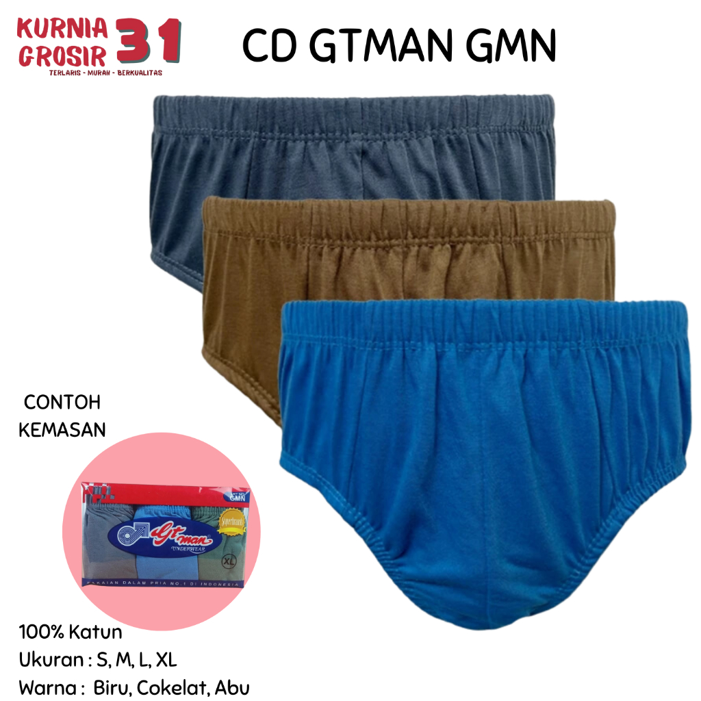 [ISI 3] CD Pria GT-Man GMN Bahan Katun Polyester / Celana Dalam Laki GTMan Murah