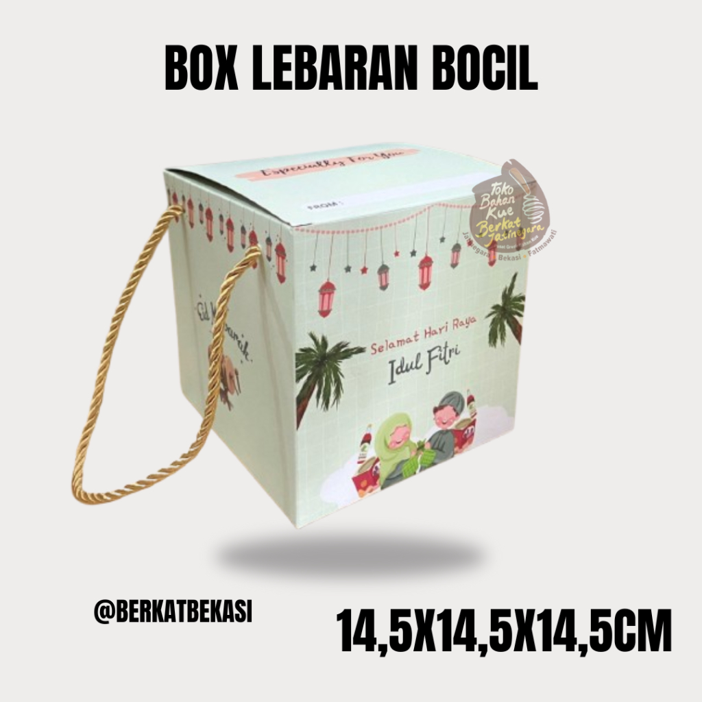 

BOX LEBARAN BOCIL UK. 14,5X14,5X14,5CM DUS LEBARAN ISI 2 TOPLES 500 GR