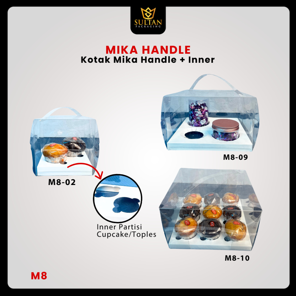 

Box Mika / Kotak Kue Mika / Box Cupcake + Tatakan / Packaging Mika / M8