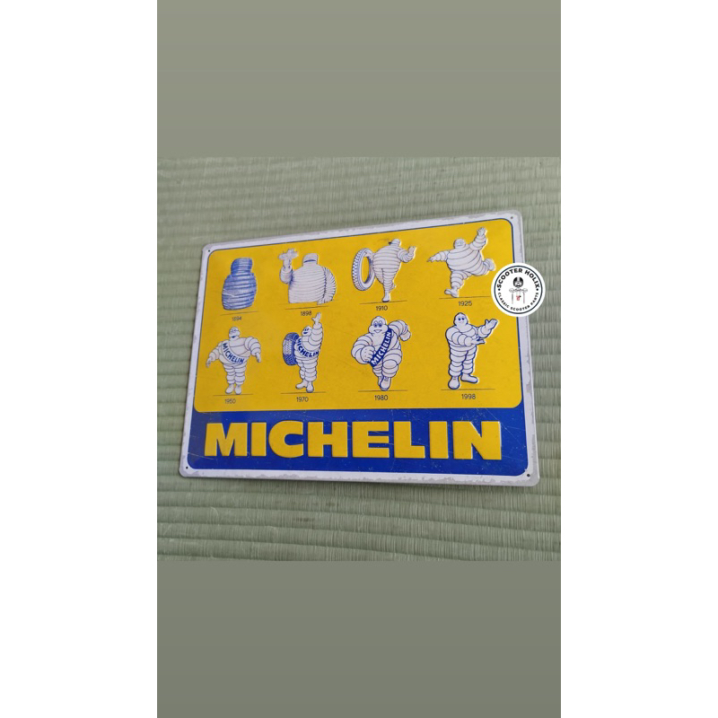 Enamel Vintage Michelin Logo Evolution ( 30cm x 40cm )