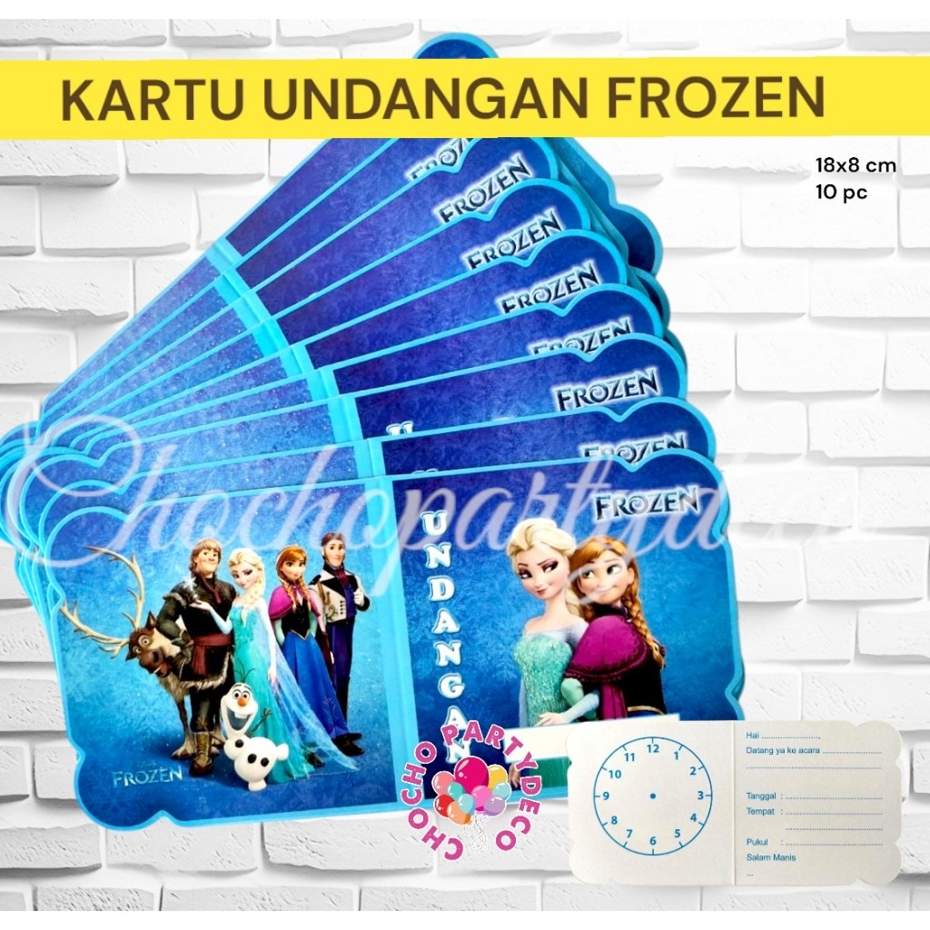 Kartu Undangan Ulang Tahun FROZEN Isi 10 / Kartu Undangan Ultah Anak FROZEN