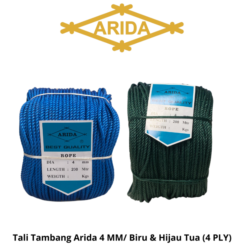 Tali Tambang Arida 4 MM/ Biru & Hijau Tua  (4 PLY)