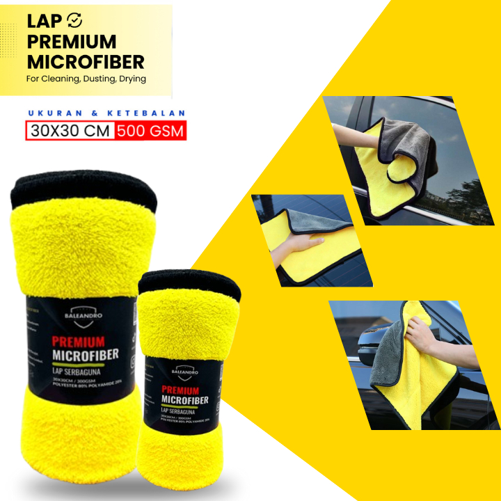 Lap Microfiber Mobil Tebal Kanebo Handuk Body Kendaraan Lembut Ukuran Besar