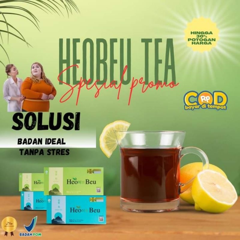 Teh Heo Beu | Heo Beu Tea Minuman Teh Pelangsing Original BPOM | Heo Beu Sliming Tea Original | Teh 