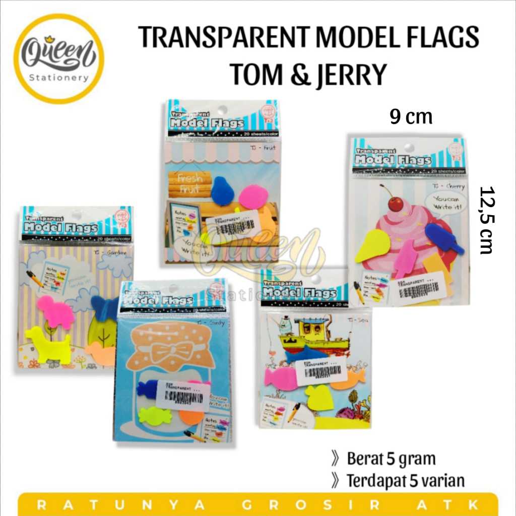 

1 PACK TRANSPARENT MODEL FLAGS TOM & JERRY / STICK NOTES / MEMO LUCU