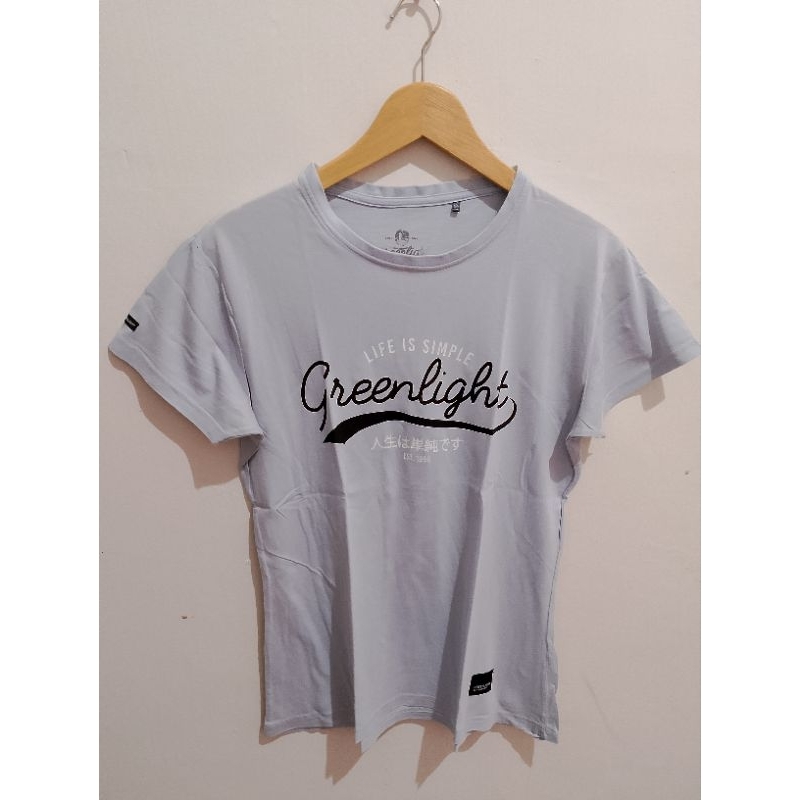 Kaos distro cewek warna biru muda size L