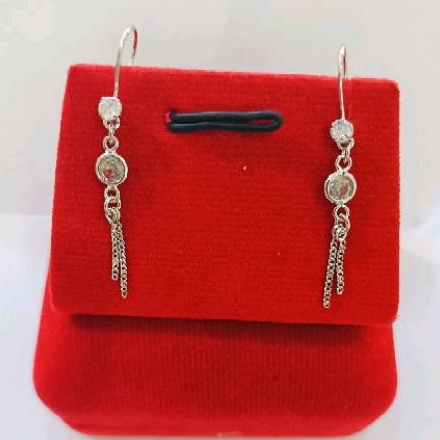 Anting panjang Dewasa Asli perak silver 925 lapis emas putih at012