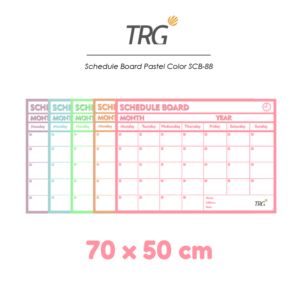 

TRG Schedule Board Pastel Color SCB-88 - Papan Jadwal Whiteboard Flexible Monthly Planner White Board TRG