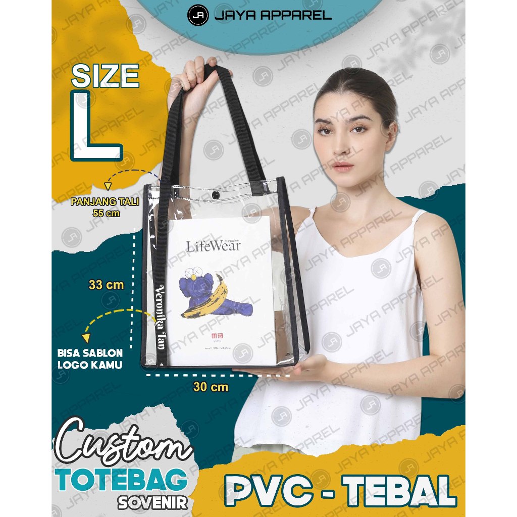 Totebag Mika PVC Tebal-Shoppingbag Mika Bening-Sovenir Tas Mika-Raihsa