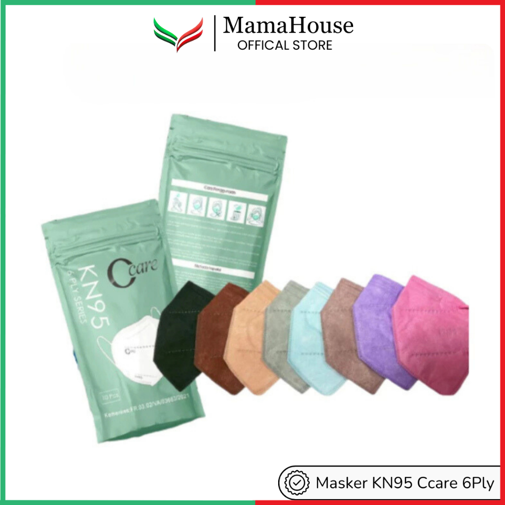 [MHS] MASKER KN95 C CARE WARNA WARNI  6PLY SERIES ISI 10 PCS