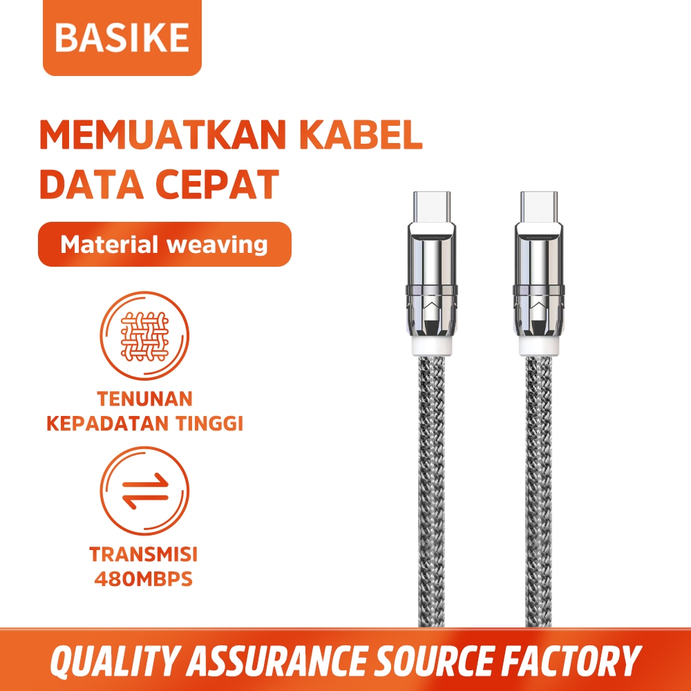 BASIKE Kabel Data iPhone Samsung Fast Charging Gaming Lighting Micro USB Type C Charger Tahan Lama