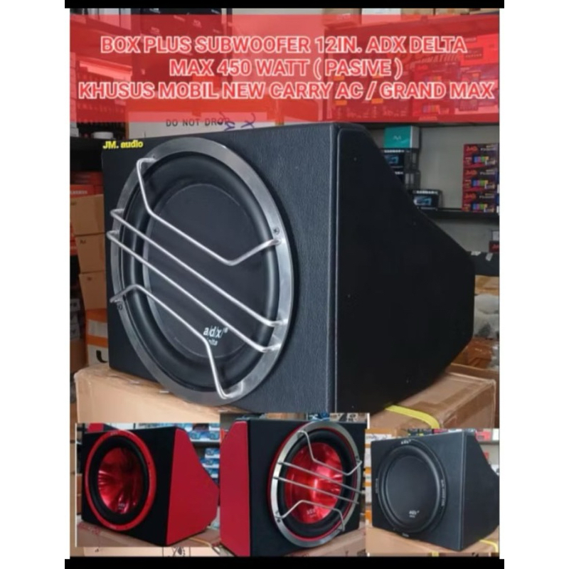 Speaker SUBwoofer + Box 12inch (PASIVE) ADX Delta 400Watt (khusus mobil New carry AC dan Grand max)