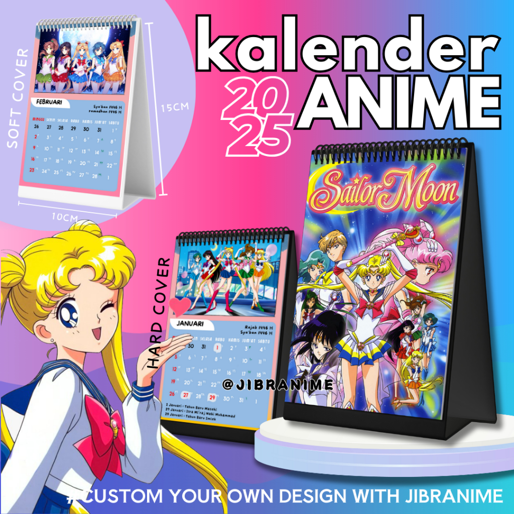 

Calendar / kalender meja 2025 anime Sailor Moon / Custom kalender