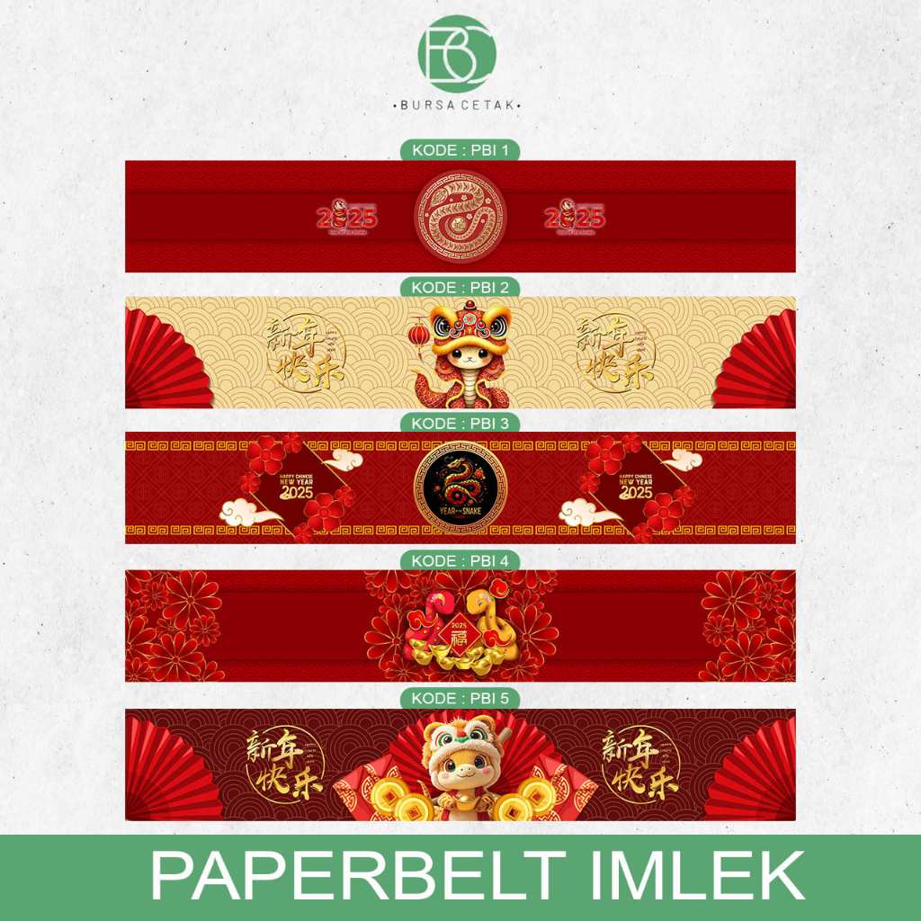 

BURSA CETAK - Print Paper Belt Imlek Custom / Cetak Paperbelt Hampers CNY / Sleeve Hadiah Chinese New Year