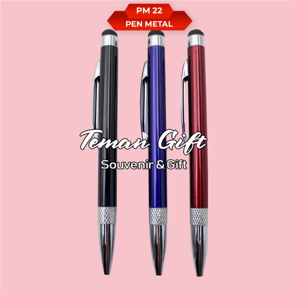 

Pen Metal Pulpen Stainless Touch Screen Custom Grafir Logo Nama PM 22 S