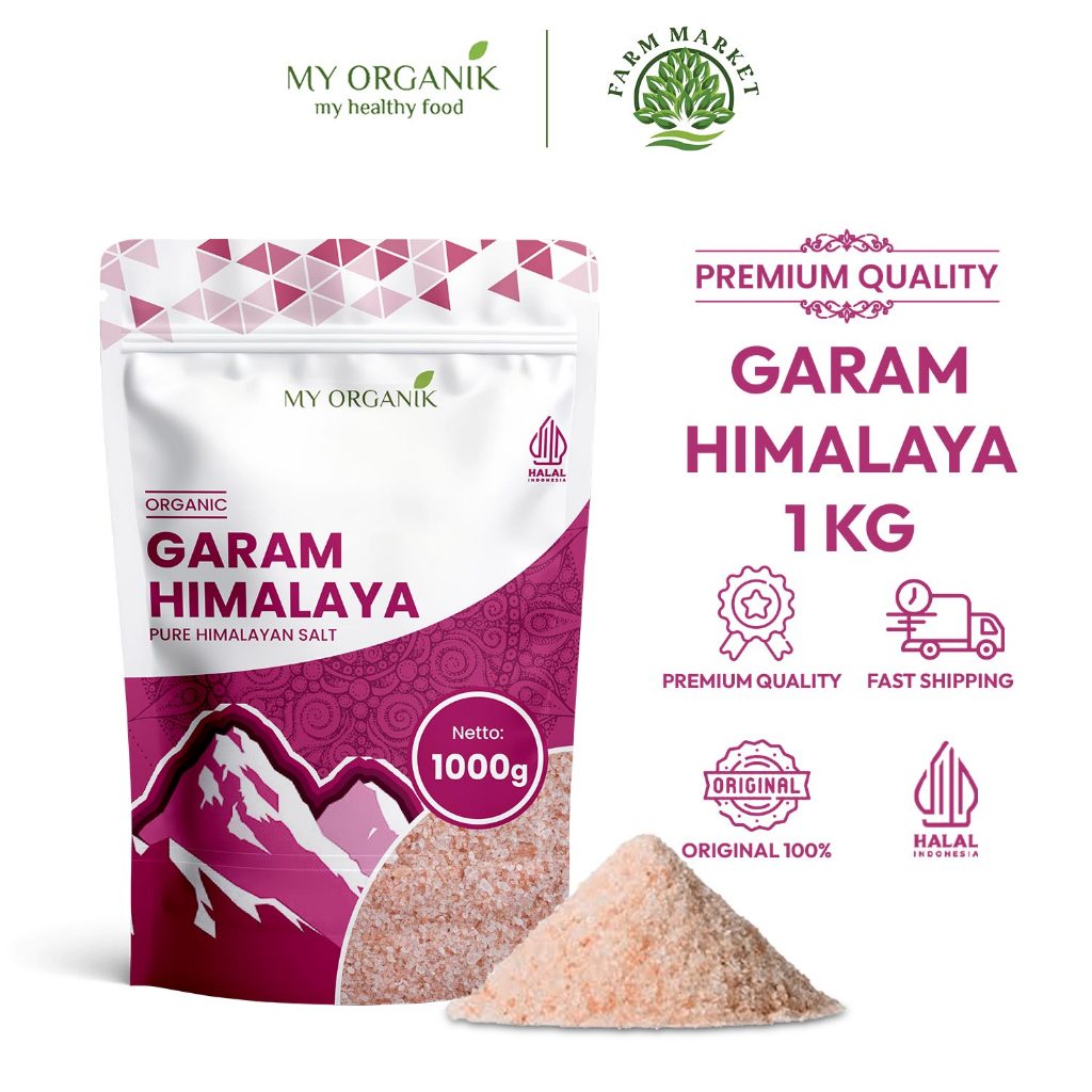 

My Organik Garam Himalaya Original 1 kg Organik Himalayan Salt Himsalt Organic Garem Premium MPASI