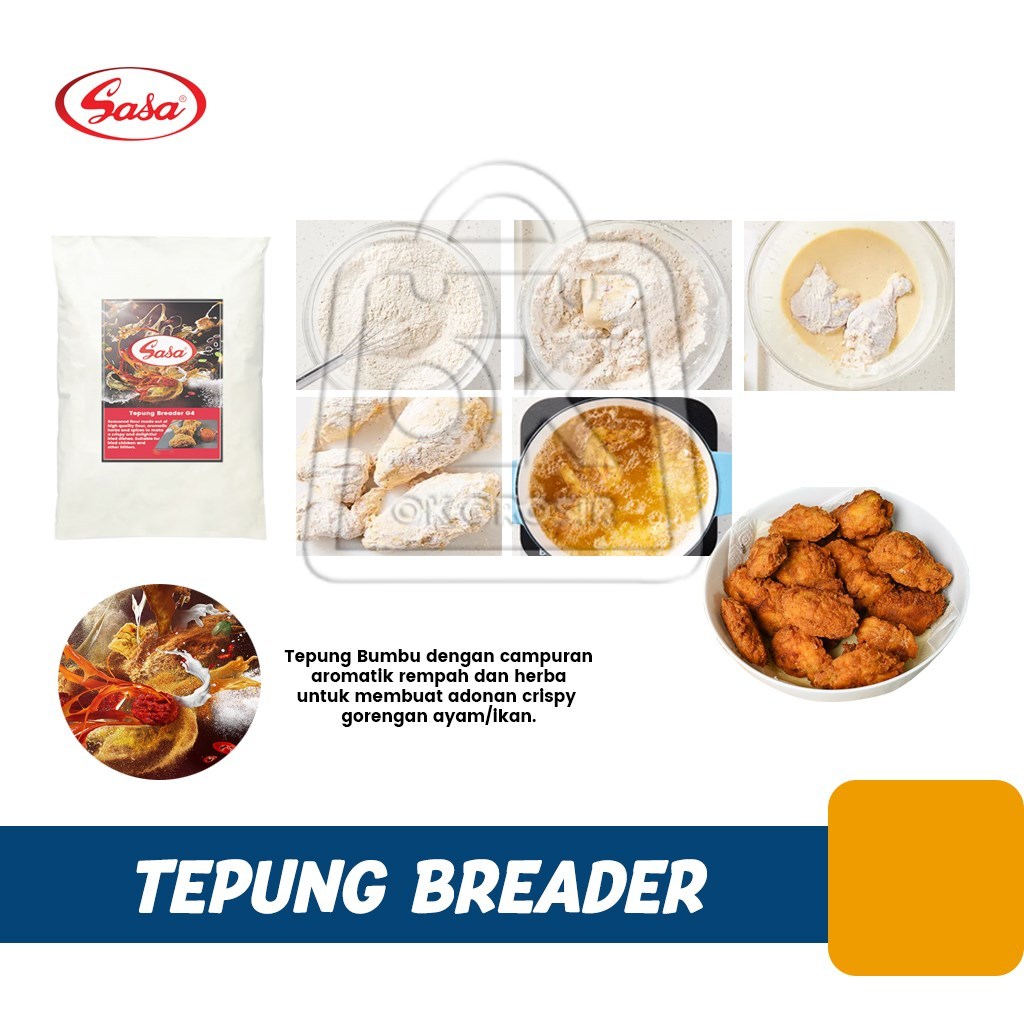 

Tepung Breader Crispy SASA Tepung Bumbu Marinasi Ayam Goreng Fried Chicken (1 pcs)