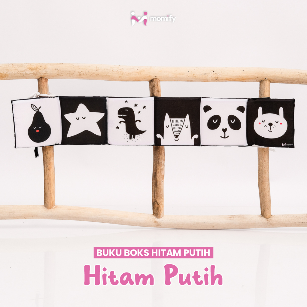 Momify.ID - Buku Boks Hitam Putih - Hitam Putih - Buku Anak Buku Bayi Mainan Bayi Edukatif Milestone