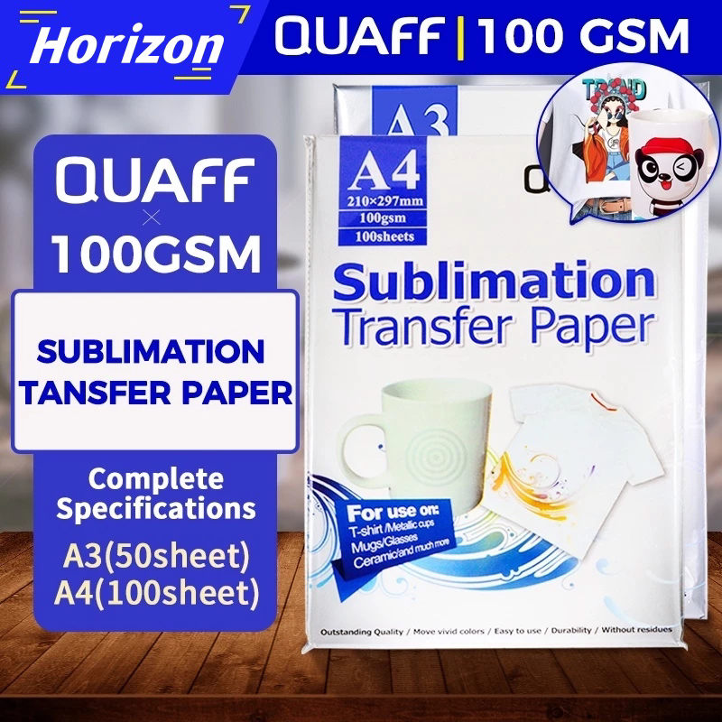 

Kertas Transfer Sublimasi A3 | A4 Merek Quaff Berkualitas Tinggi A3 | A4 Sublimation Transfer Paper Quaff Brand High Quality