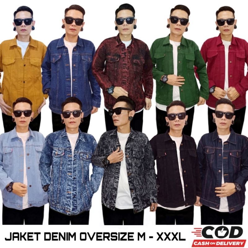 jaket jeans pria keren lengkap warna size M - XXXL jaket denim cowok