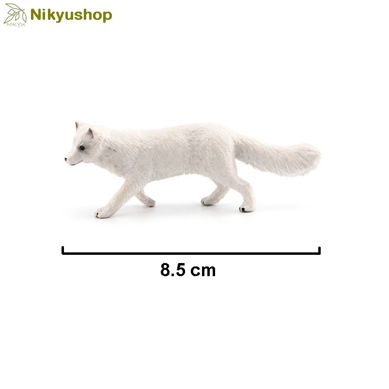 [Nikyushop] Mainan Edukasi Pajangan Koleksi Hewan Binatang Arctic Fox Rubah Salju Animal Figure