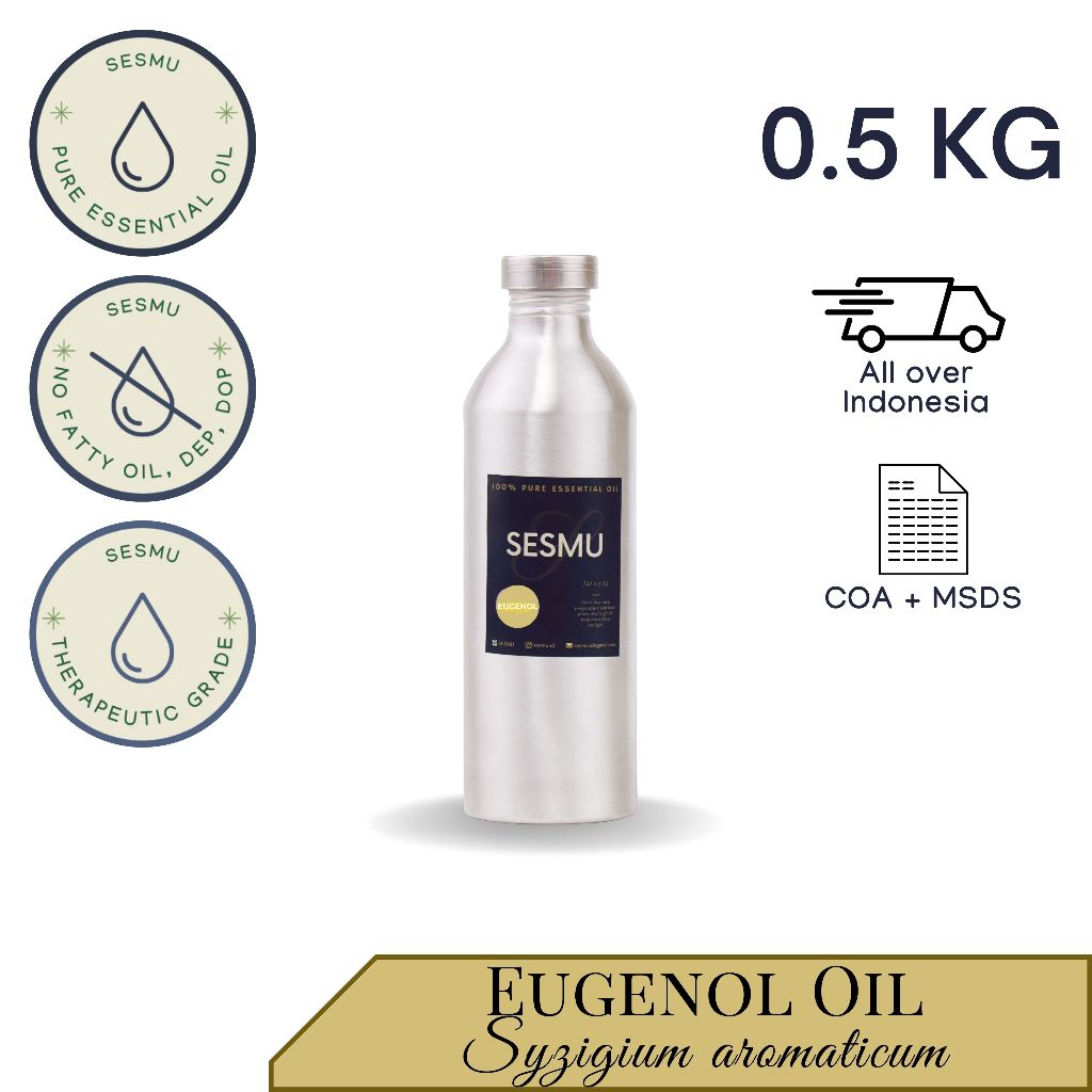 500 GR / 500 ML EUGENOL USP 100% PURE ESSENTIAL OIL / MINYAK ATSIRI