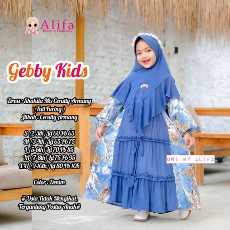 GEBBY KIDS ALIFA//Gamis Anak // Baju Anak Perempuan//ZAIDA set syar'i PREMIUM ORI AL-LESHA