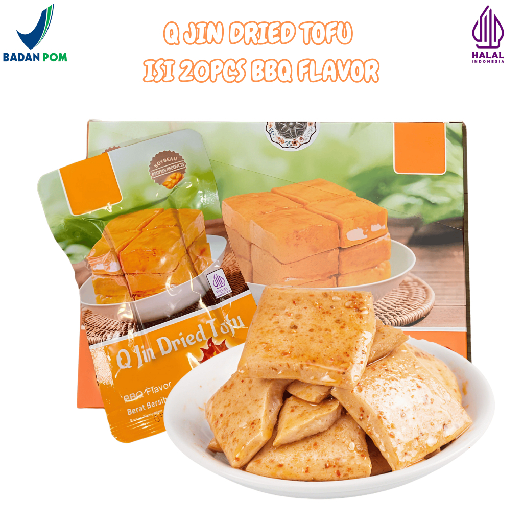 

RB La Si Dried Tofu Snack Isi 1 Box x 20pcs / Tahu Semi Kering Asin Gurih Pedas 25gr x 20pcs