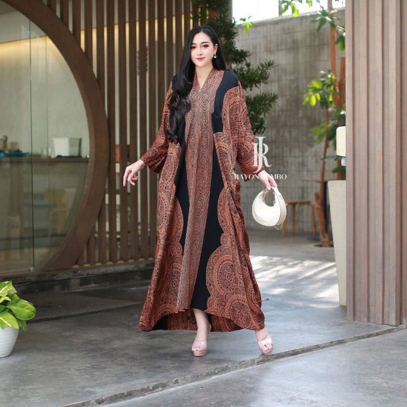 Kaftan Motif Maryam Gamis Dress Midi Daster Kaftan Wanita Panjang Kaftan Premium Kaftan Remaja Dewas