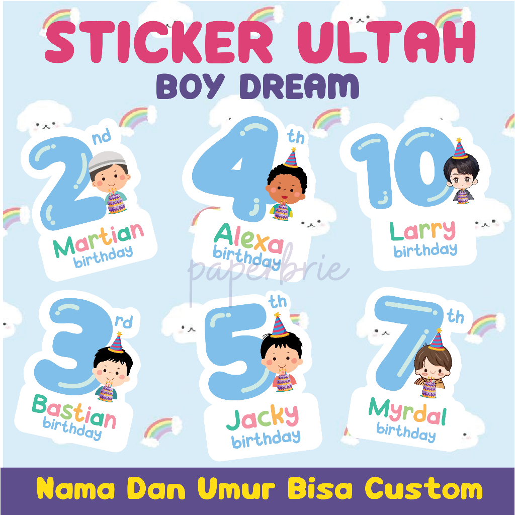 

Sticker Ulang Tahun Anak [ BOY DREAM ] Sticker Bento Birthday Sticker Anak souvenir