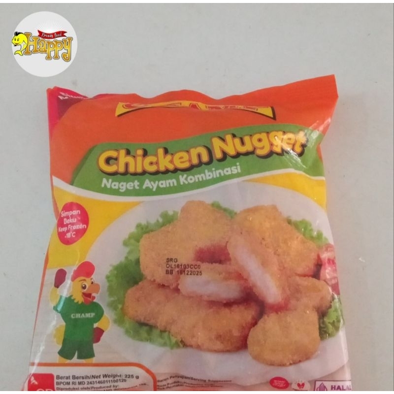 

Champ Naget Ayam/Chicken Nugget uk 225 gram