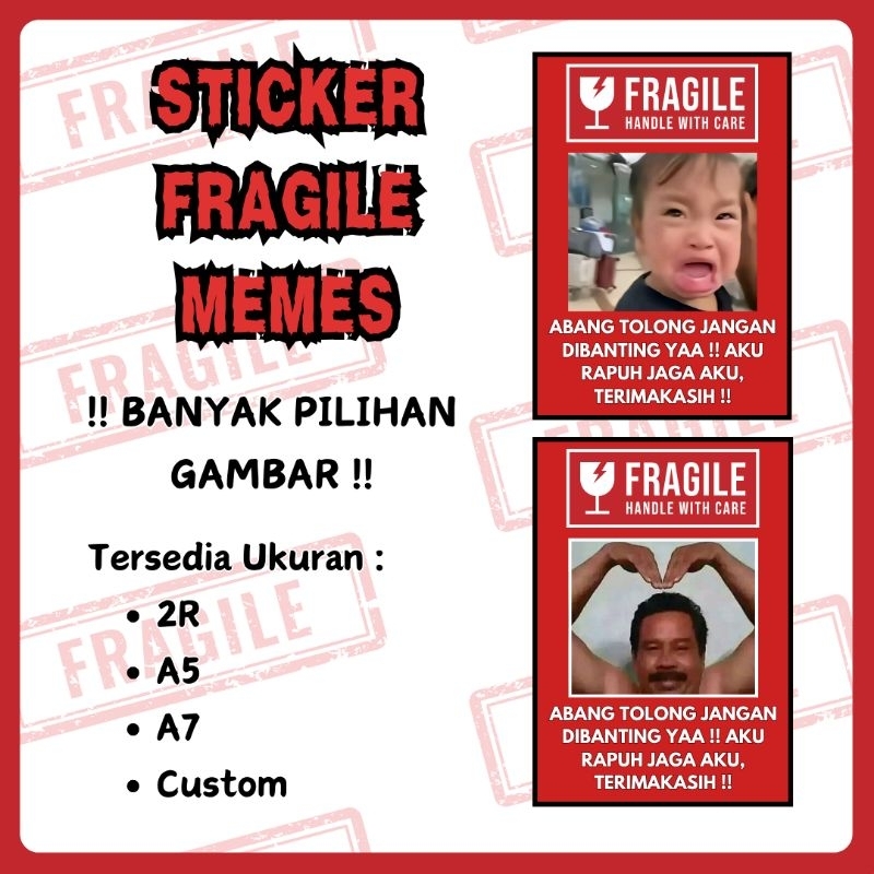 

STICKER FRAGILE HANDLE WITH CARE MEMES