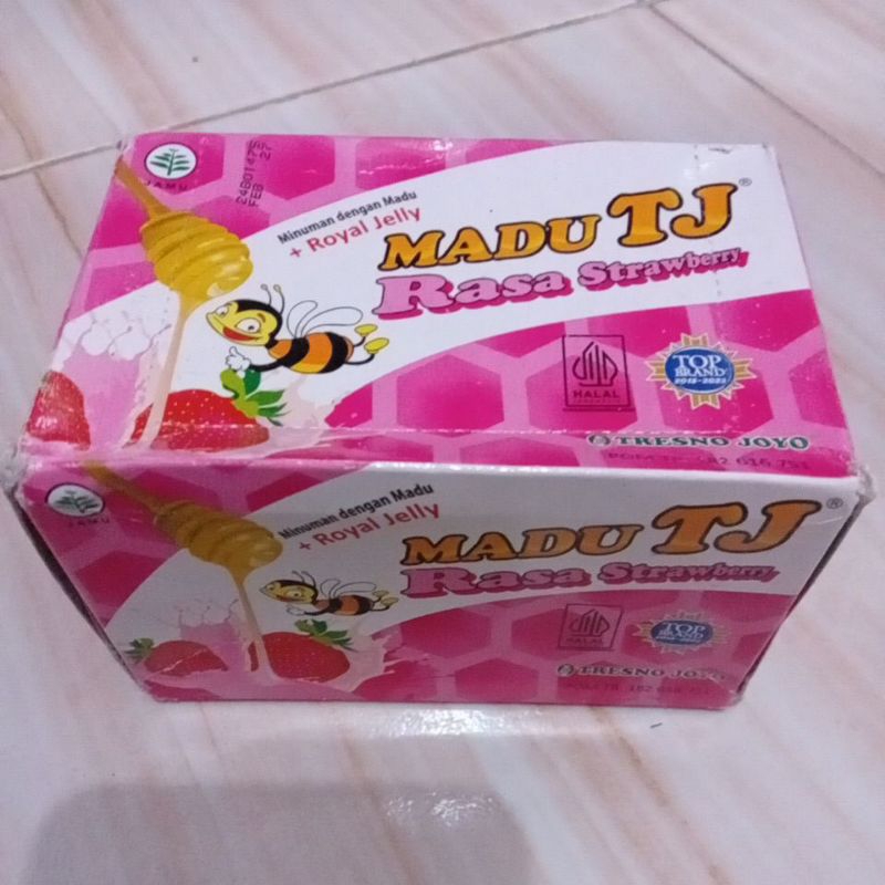 

madu TJ rasa strowberry 1 pack isi 12 sachet