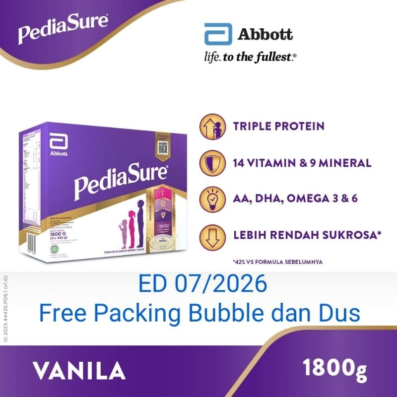 

PediaSure Vanila 1800 g (1-10th) - Nutrisi Pertumbuhan