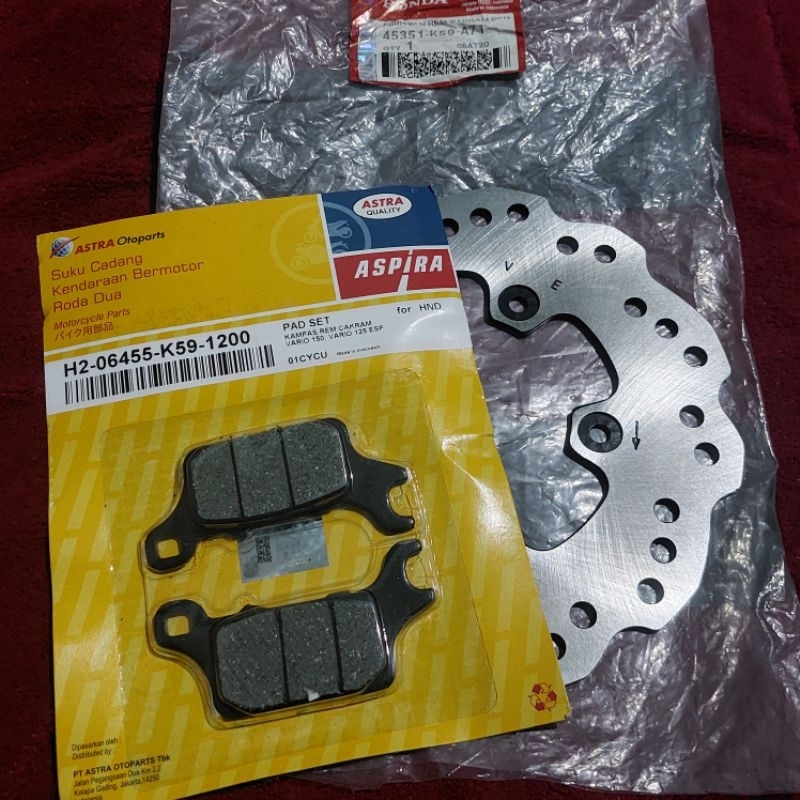 Kampas Rem Cakram Vario 150 Vario 125 Piringan Cakram Vario 150 Vario 125 New Aspira