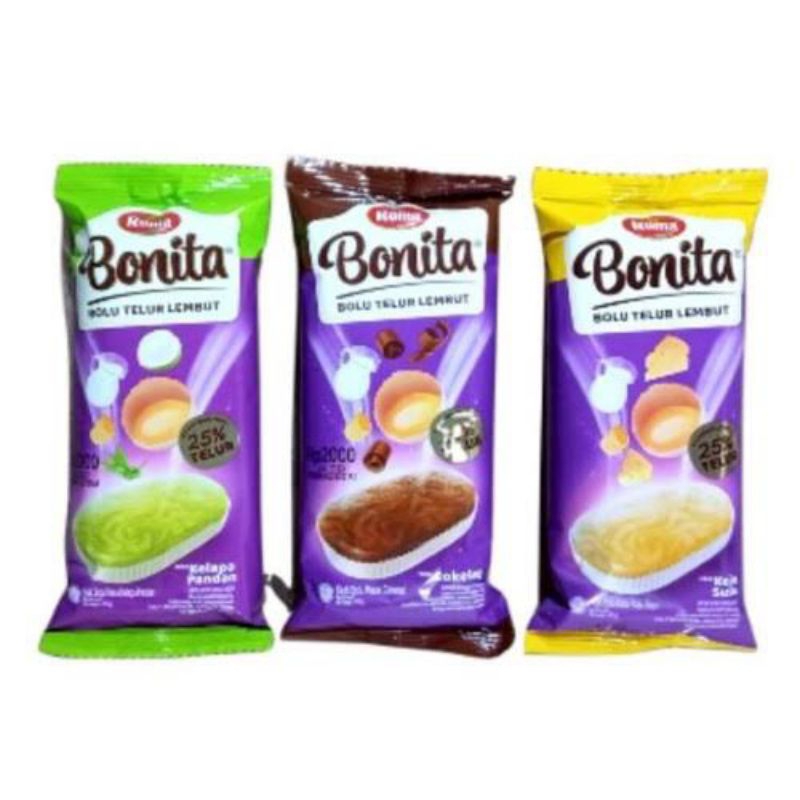 

Roma Roti Bonita Bolu Telur Lembut 30gr Coklat,keju susu,kelapa panda