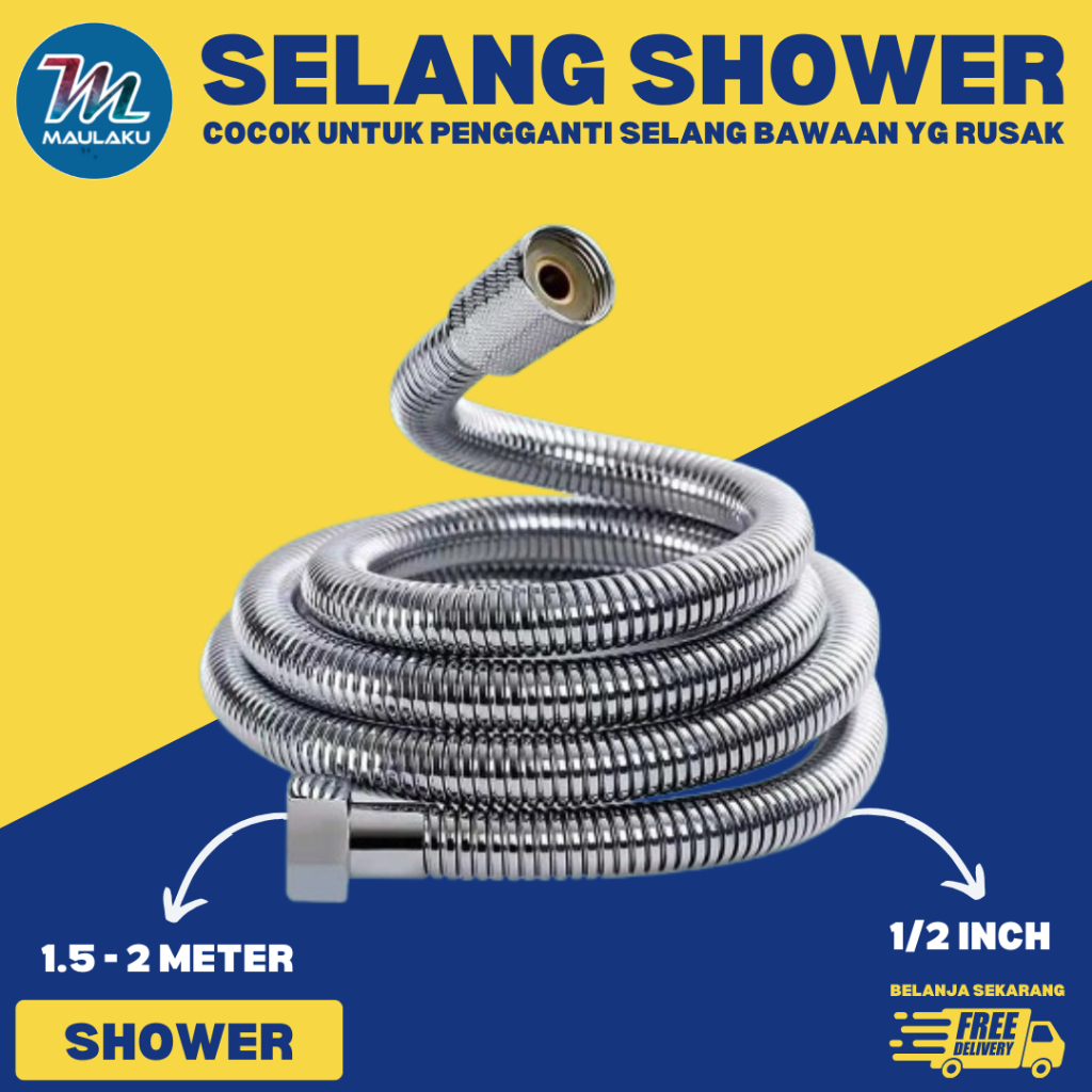 Selang Shower Flexible Hose Universal Stainless Steel 1.5M