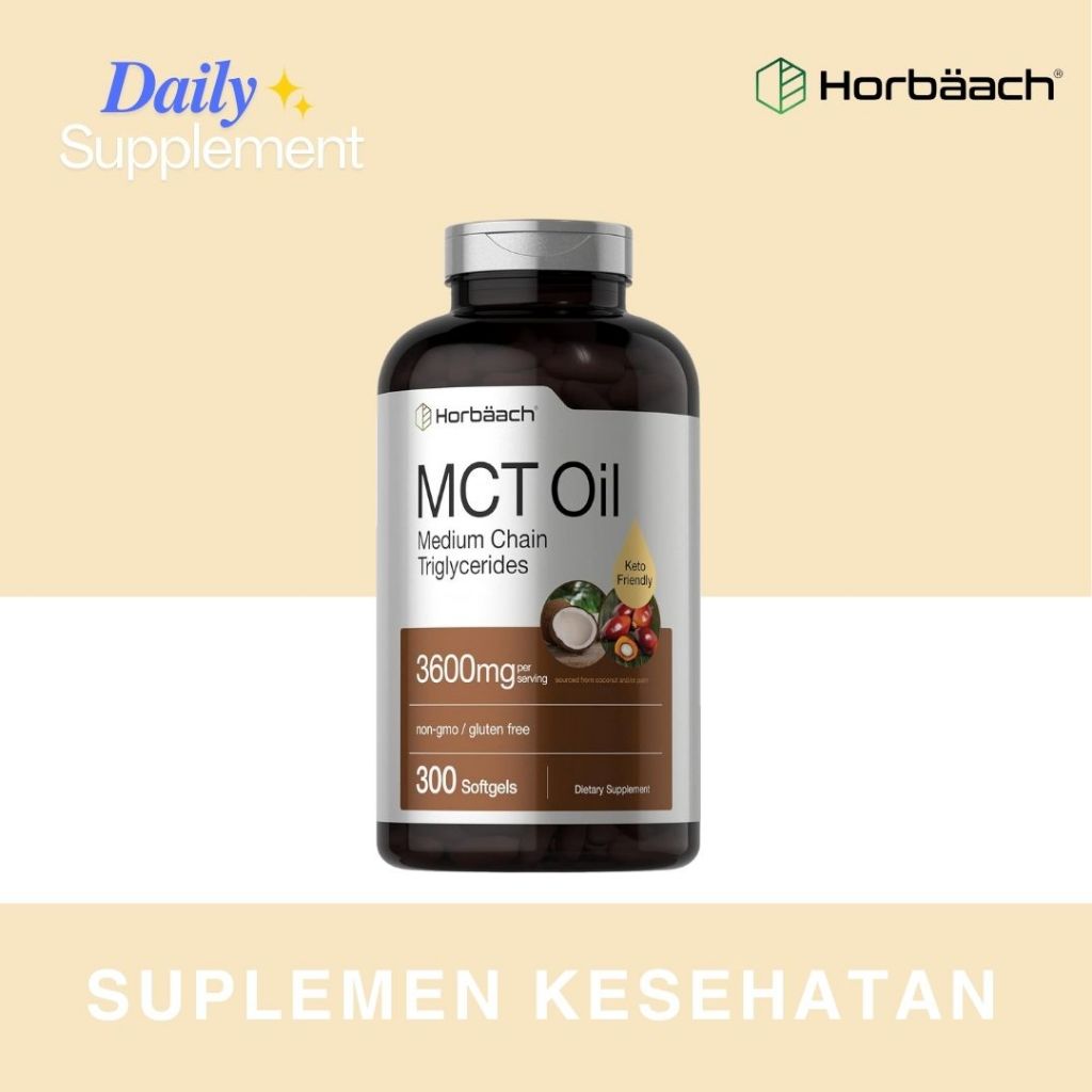 Horbaach MCT Oil Medium Chain Triglycerides 3600 mg - 300 Softgels