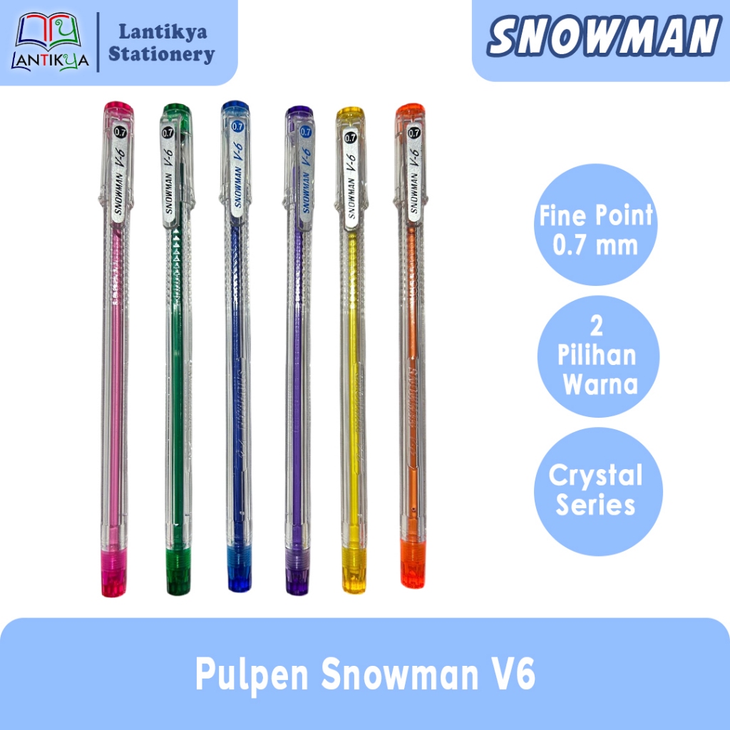 

Pulpen Snowman V6/Ballpoint Snowman Pen /Semi Gel/PER PACK- Stationery