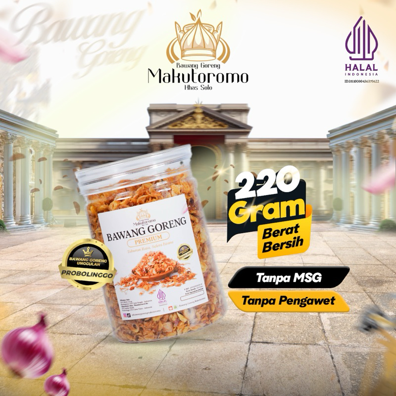 

Bawang Goreng Premium Makutoromo 220 Gram