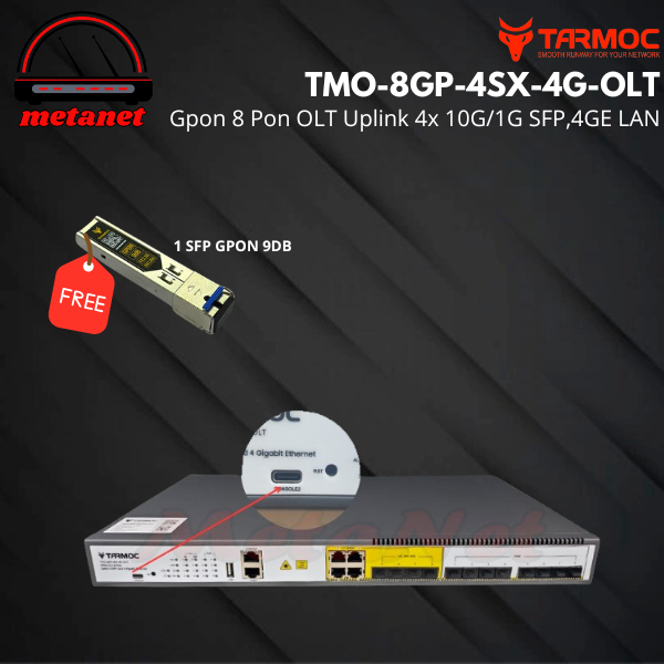 Tarmoc TMO-8GP-4SX-4G-OLT |Gpon 8 Pon OLT Uplink 4x 10G/1G SFP,4GE LAN