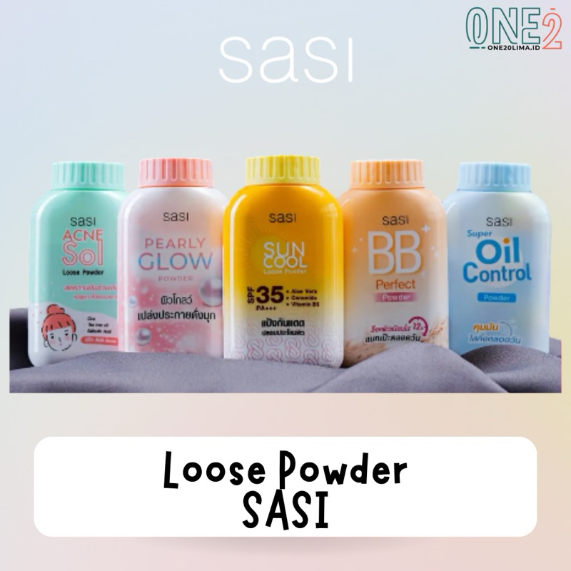 ONE20LIMA | Sasi - Loose Powder / Bedak Tabur Oil Control / BB Perfect / Pearly Glow / Sun Cool / Ac
