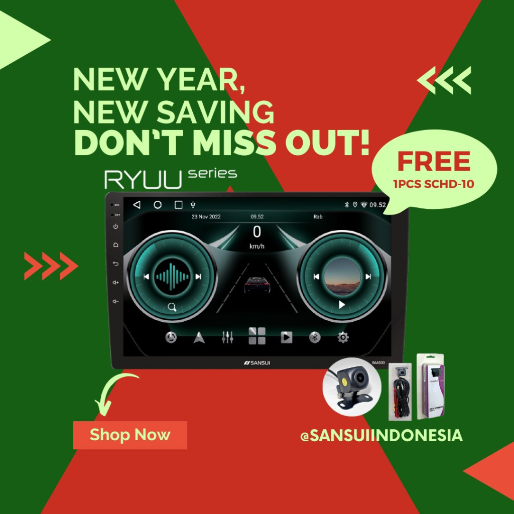 Sansui Ryuu Series SA-5200I (9/10 Inch) Android 4+64GB Headunit