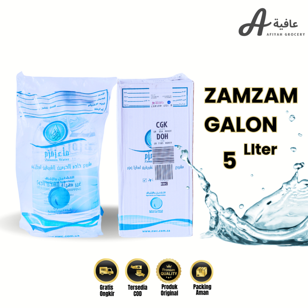 

Air Zamzam Barcode 1 Galon (5 L) Asli Arab Saudi
