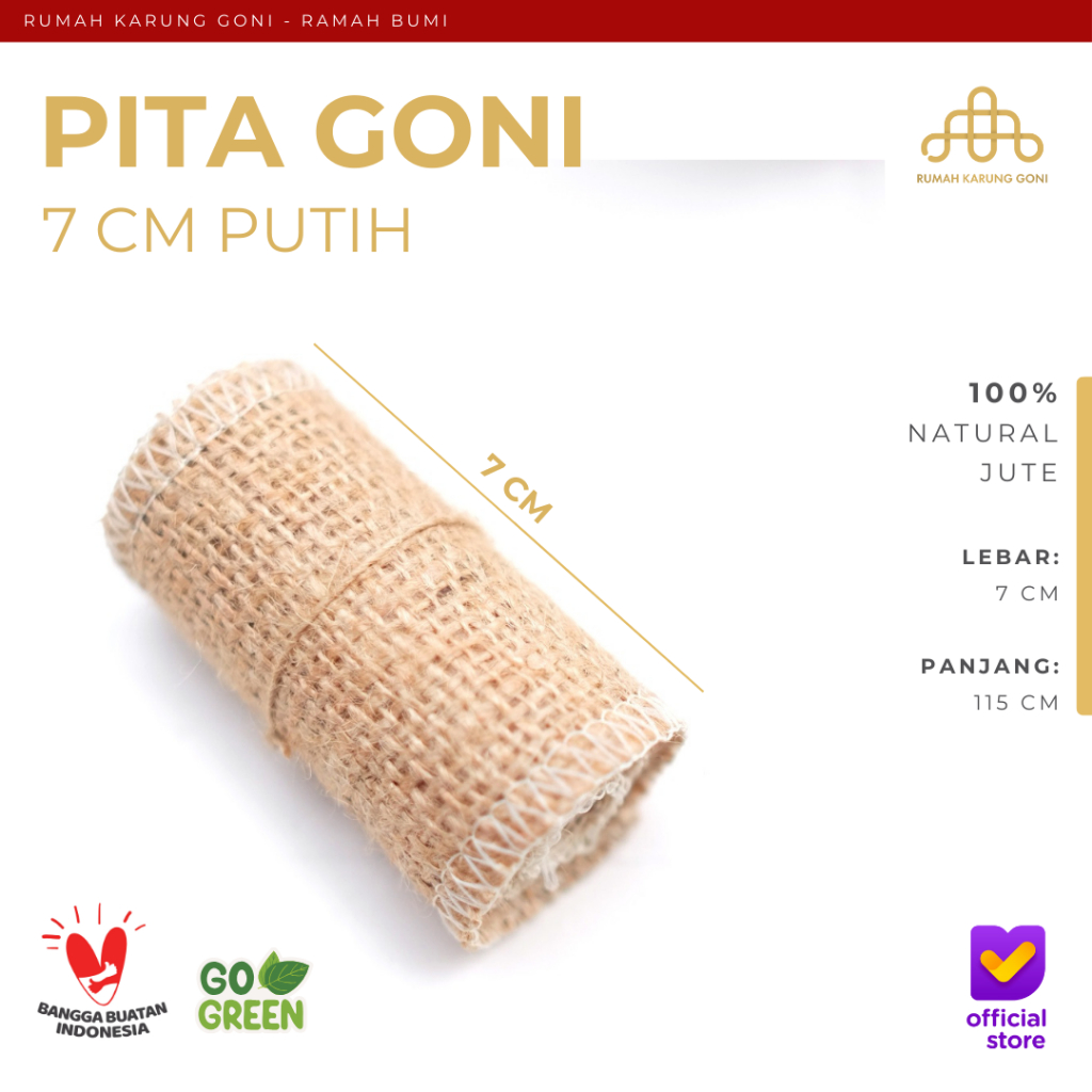 Pita Goni Obras Putih 7x115 CM - Pita Kerajinan Tangan - Pita Sulam - Pita Dekorasi Anyaman