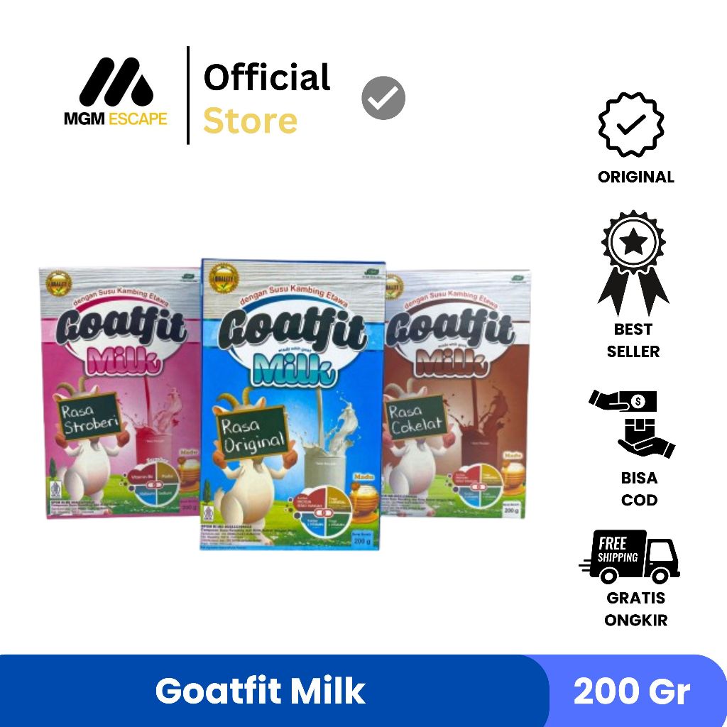 

Goatfit Milk Susu Kambing Isi 200 Gram Dengan Royal Jelly Susu Kambing Etawa Goatfit original