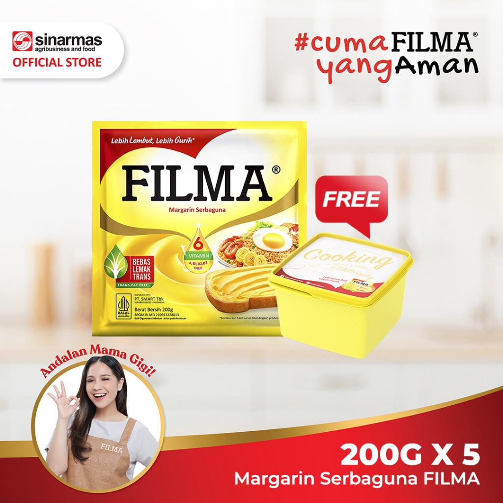 

Filma Margarine Sachet Serbaguna 200gr (isi 5 pcs) - Free Lunch Box