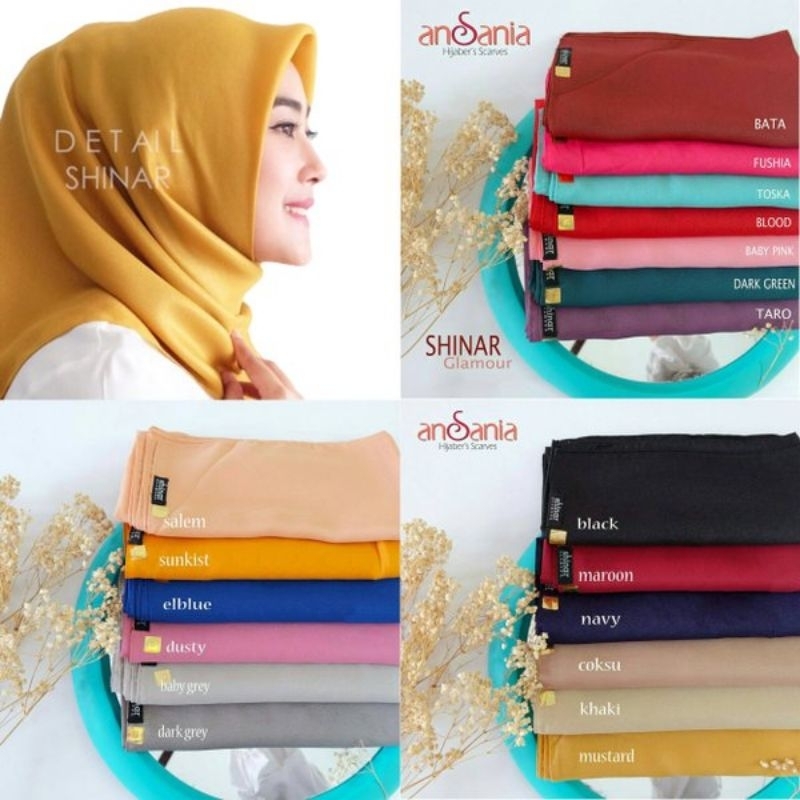 kerudung ansania shinar glamour